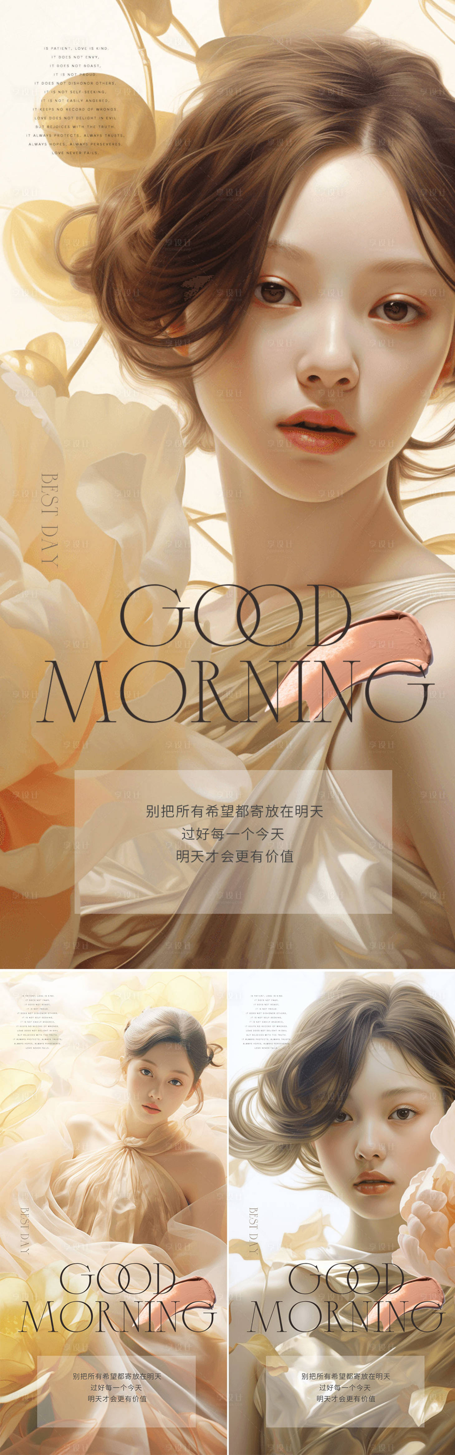 源文件下载【享设计】搜索编号：71550023373455861【早安图励志系列海报】