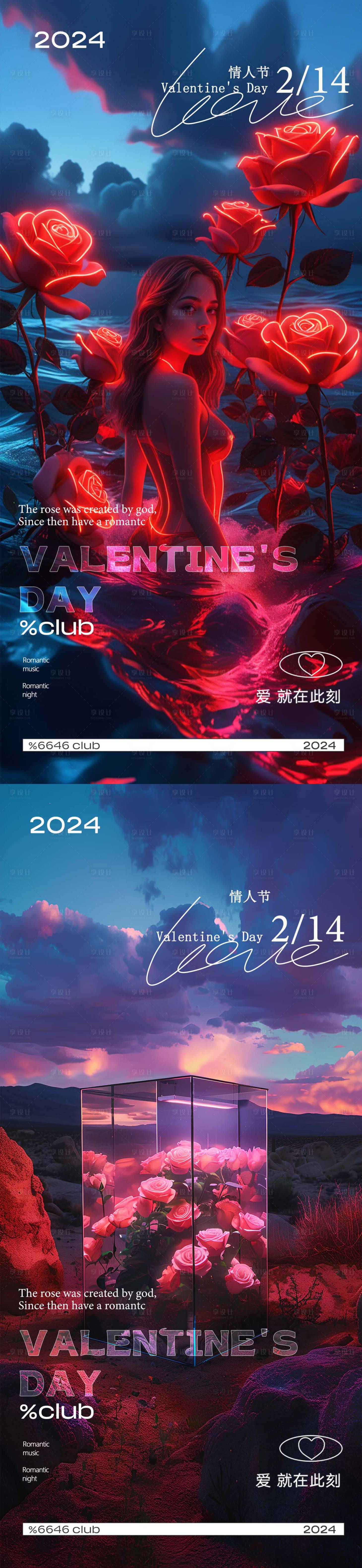 源文件下載【享設(shè)計】搜索編號：61640023622553214【酒吧情人節(jié)海報】