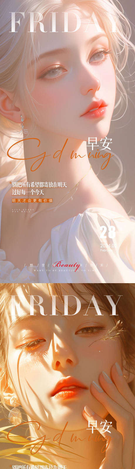 源文件下载【医美早安唯美女生海报】编号：33160023267252194