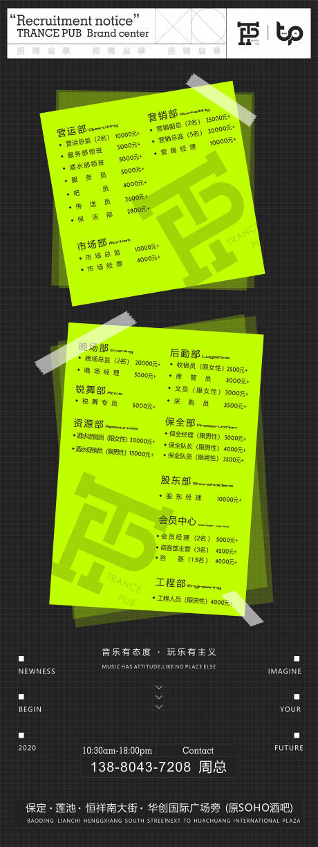 源文件下载【酒吧夜店招聘长图海报】编号：90420023022724070