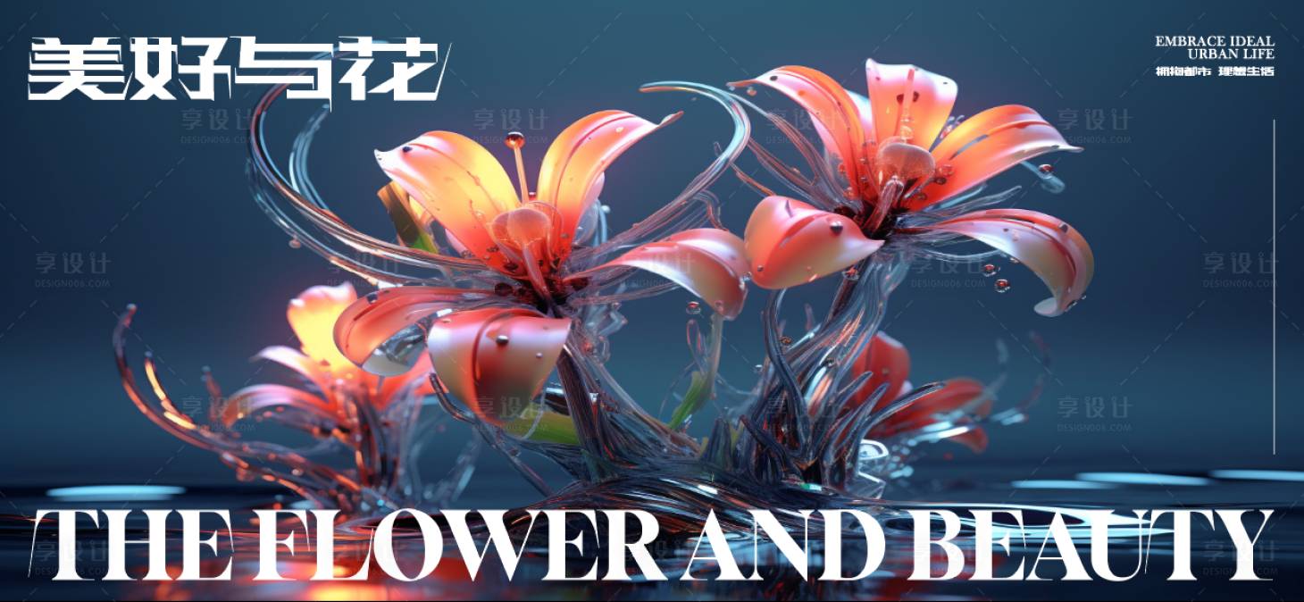 源文件下载【享设计】搜索编号：88210023073288976【花与未来春日主视活动展板】