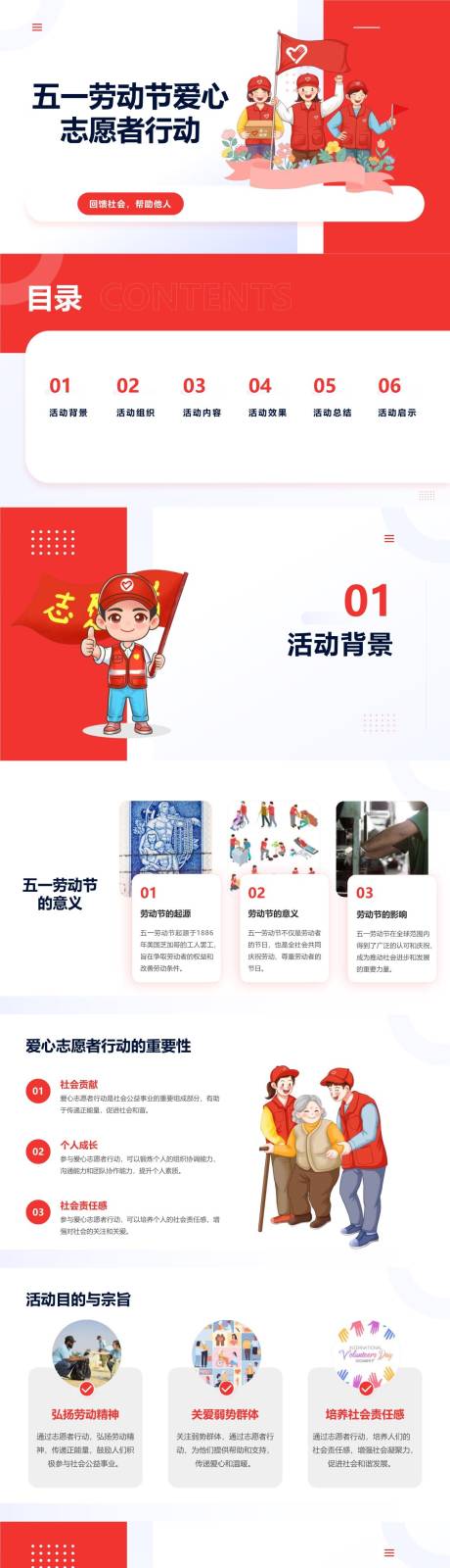 源文件下载【五一劳动节爱心志愿者行动PPT】编号：84340023633606459