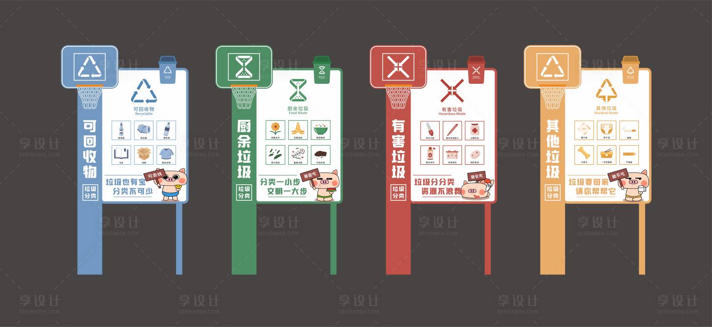 源文件下载【享设计】搜索编号：64900023339702913【垃圾分类指示牌】