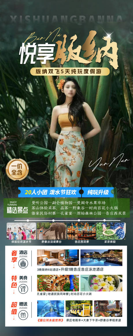 源文件下载【云南西双版纳旅游海报】编号：48450023308499703