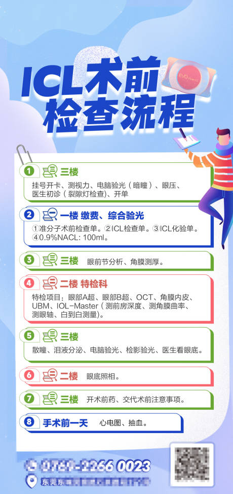 源文件下載【享設(shè)計(jì)】搜索編號(hào)：52390023573773692【ICL病人檢查流程簡(jiǎn)約海報(bào)】
