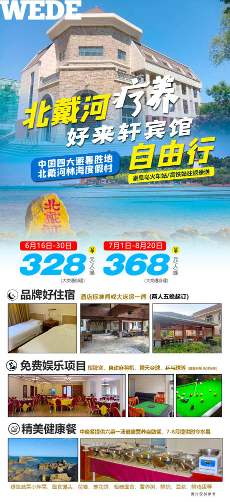 源文件下载【北戴河自由行海报】编号：96220023049649963