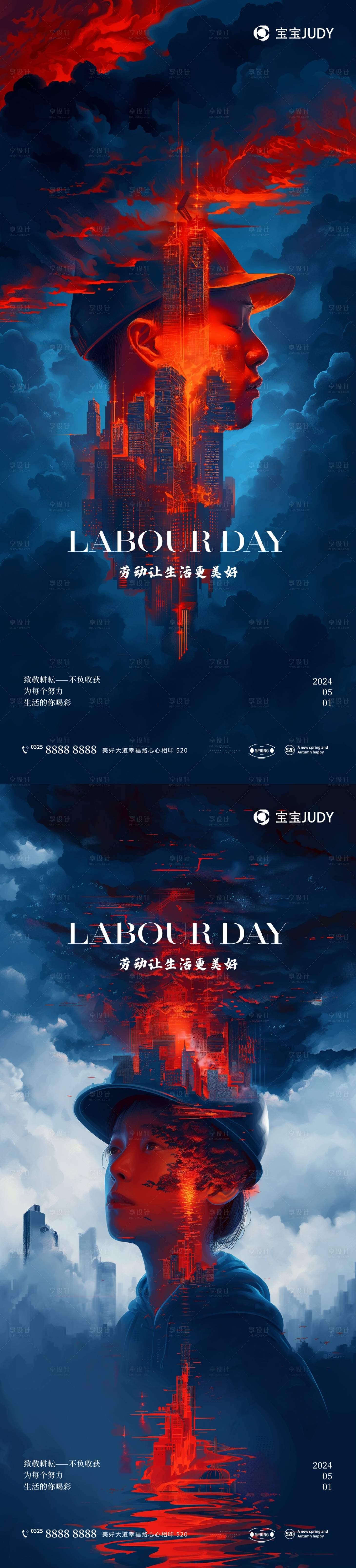 源文件下载【享设计】搜索编号：31450023362563786【51劳动节海报】