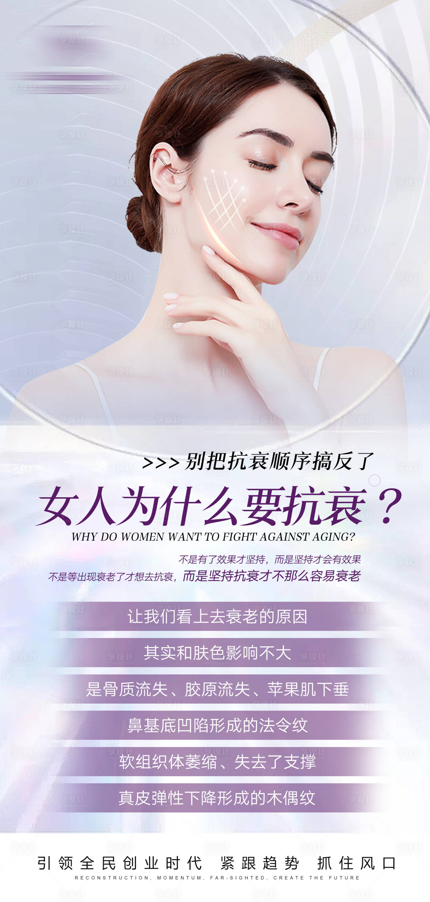 源文件下载【享设计】搜索编号：72820023472725360【医美面部抗衰海报】