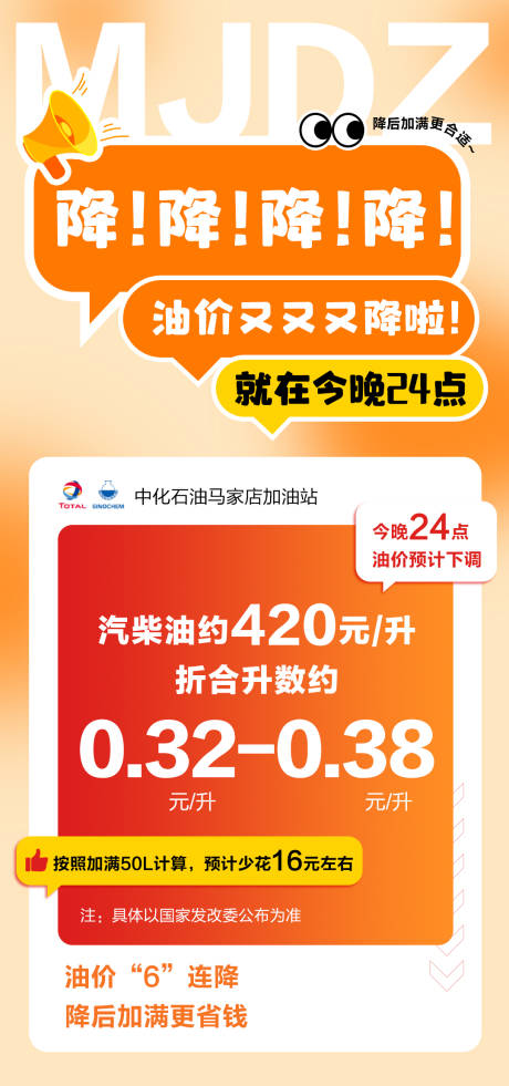 源文件下載【享設計】搜索編號：82230023005789717【油價下調通知海報】