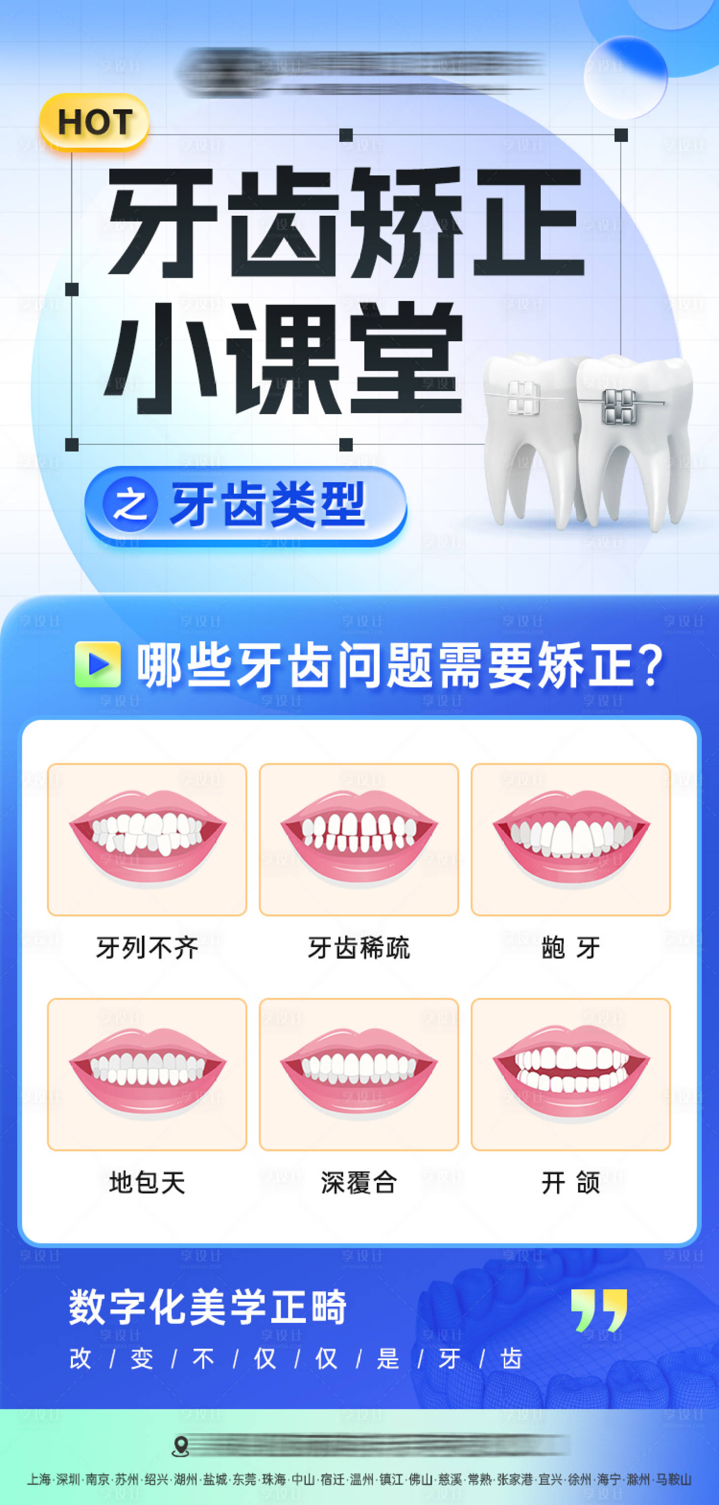 源文件下载【牙齿矫正类型科普简约海报】编号：34500023490942890