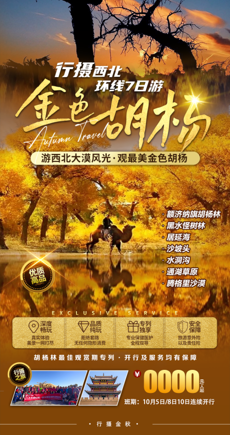 源文件下载【额济纳胡杨林旅游一口价海报】编号：55570023195114294