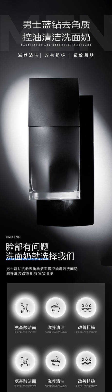 源文件下载【男士洗面奶电商详情页】编号：69270023405503691
