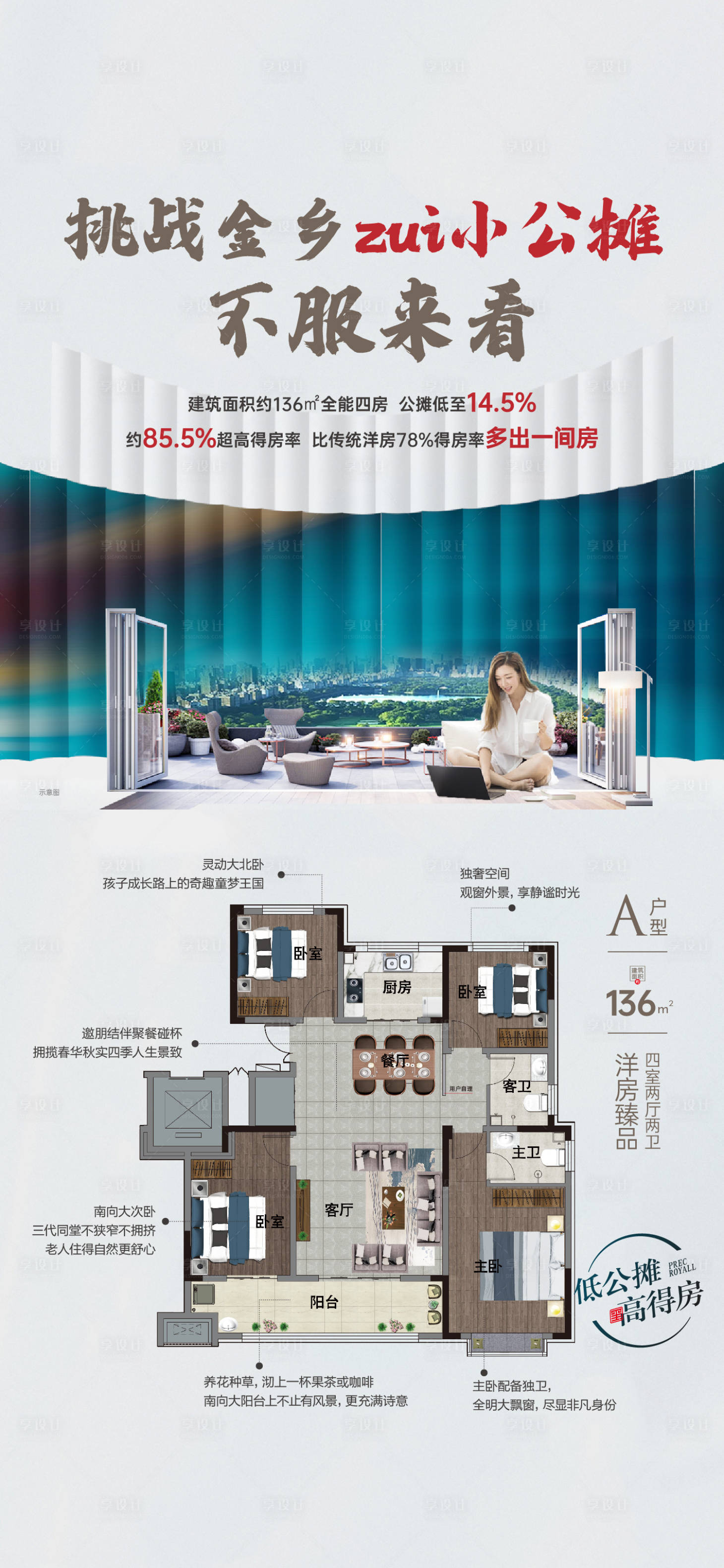 源文件下载【享设计】搜索编号：90810023492346272【户型价值点海报】