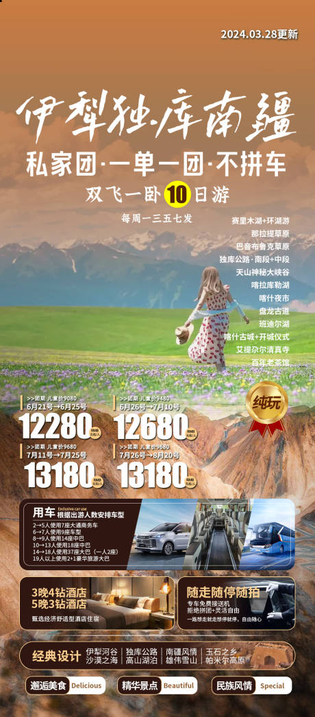 新疆南北疆旅游海报