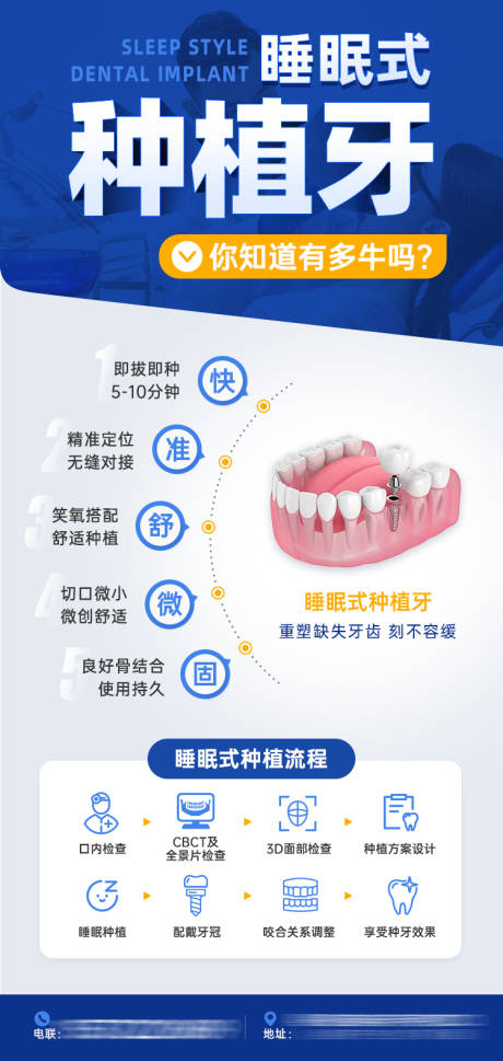 源文件下载【睡眠种植牙优势流程海报】编号：86020023490908700