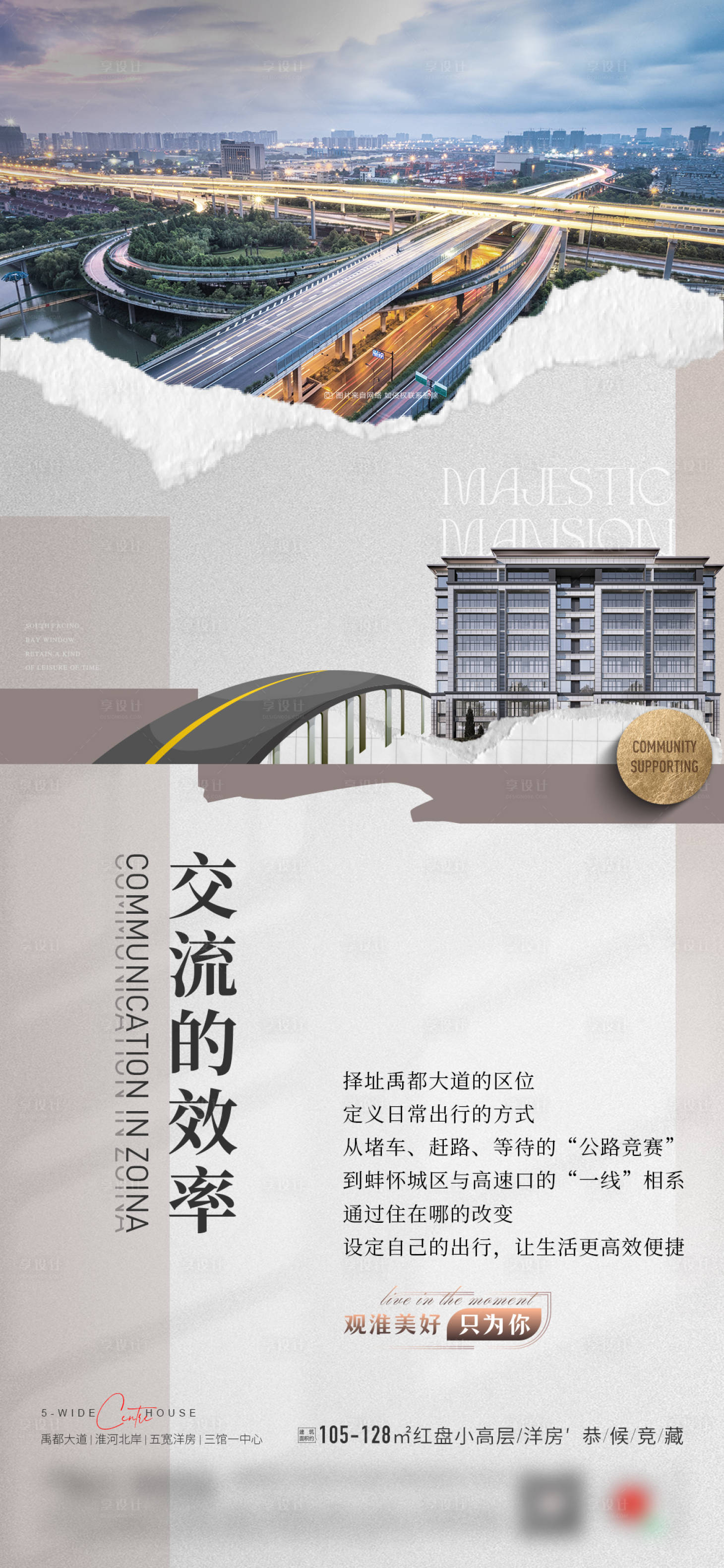 源文件下载【享设计】搜索编号：33980023044566002【地产价值点社区配套海报】