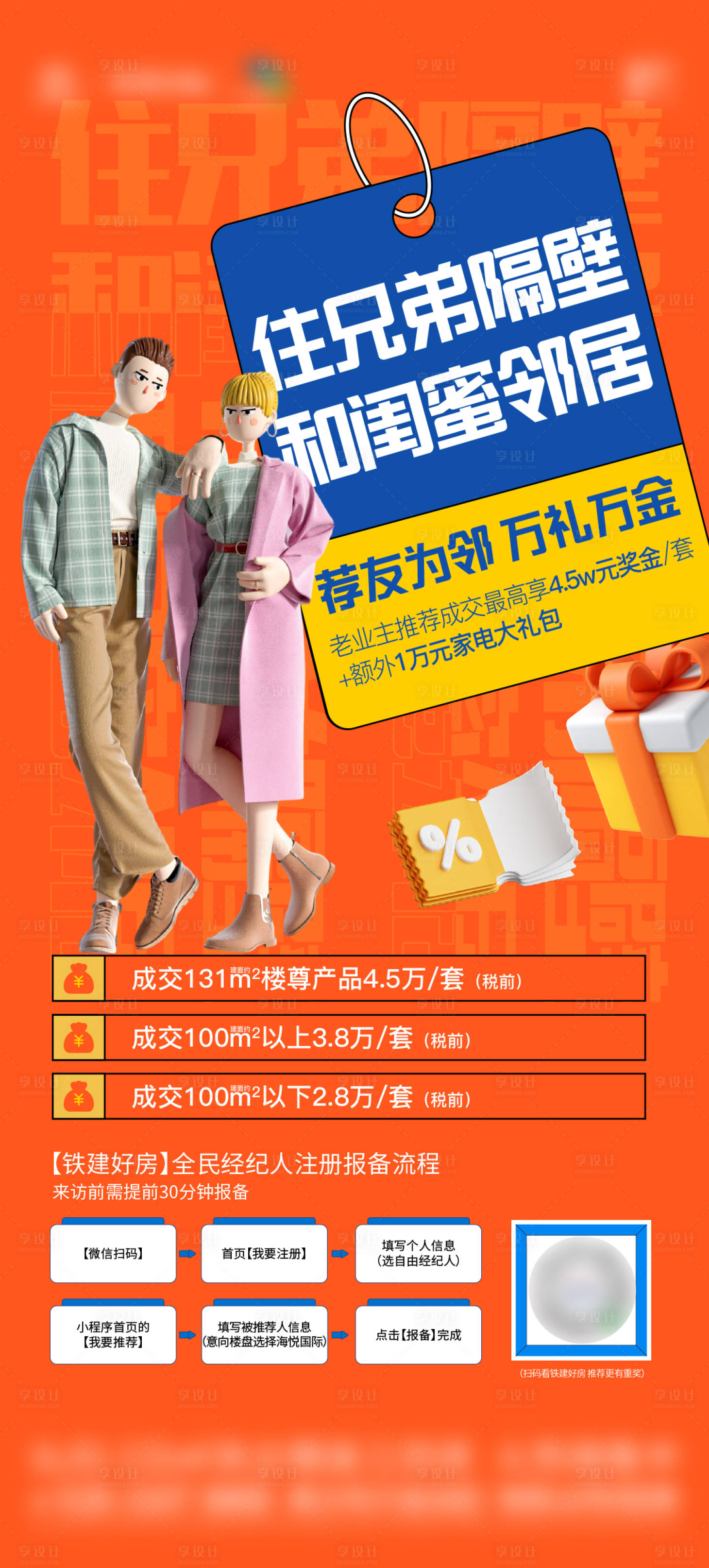 源文件下载【享设计】搜索编号：14490023406516530【地产全民营销业主推荐海报】