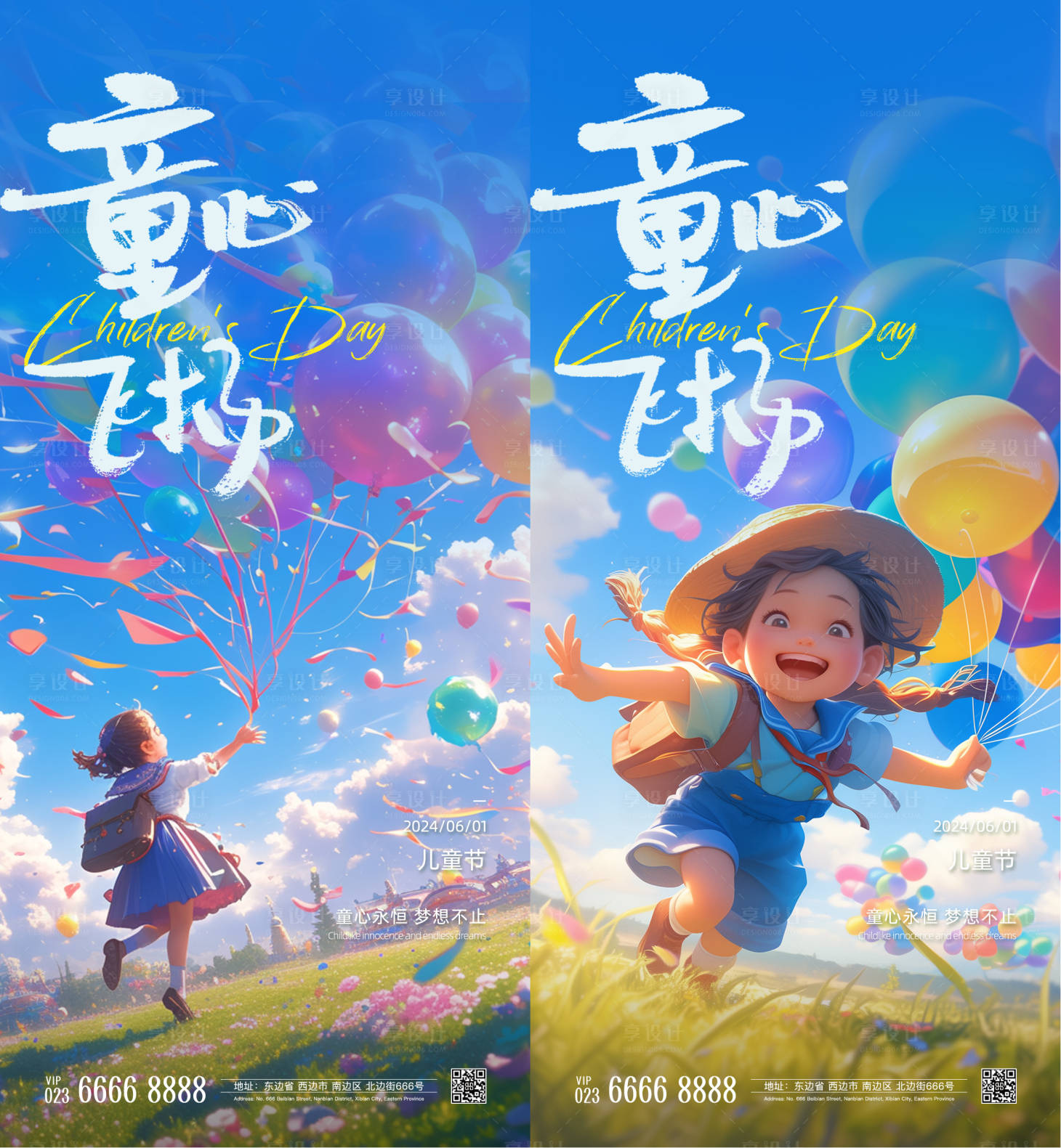 源文件下载【享设计】搜索编号：97430024187287695【儿童节系列海报】