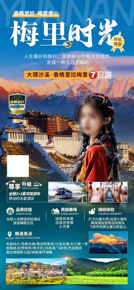 源文件下载【梅里时光云南旅游海报】编号：50660024072299616