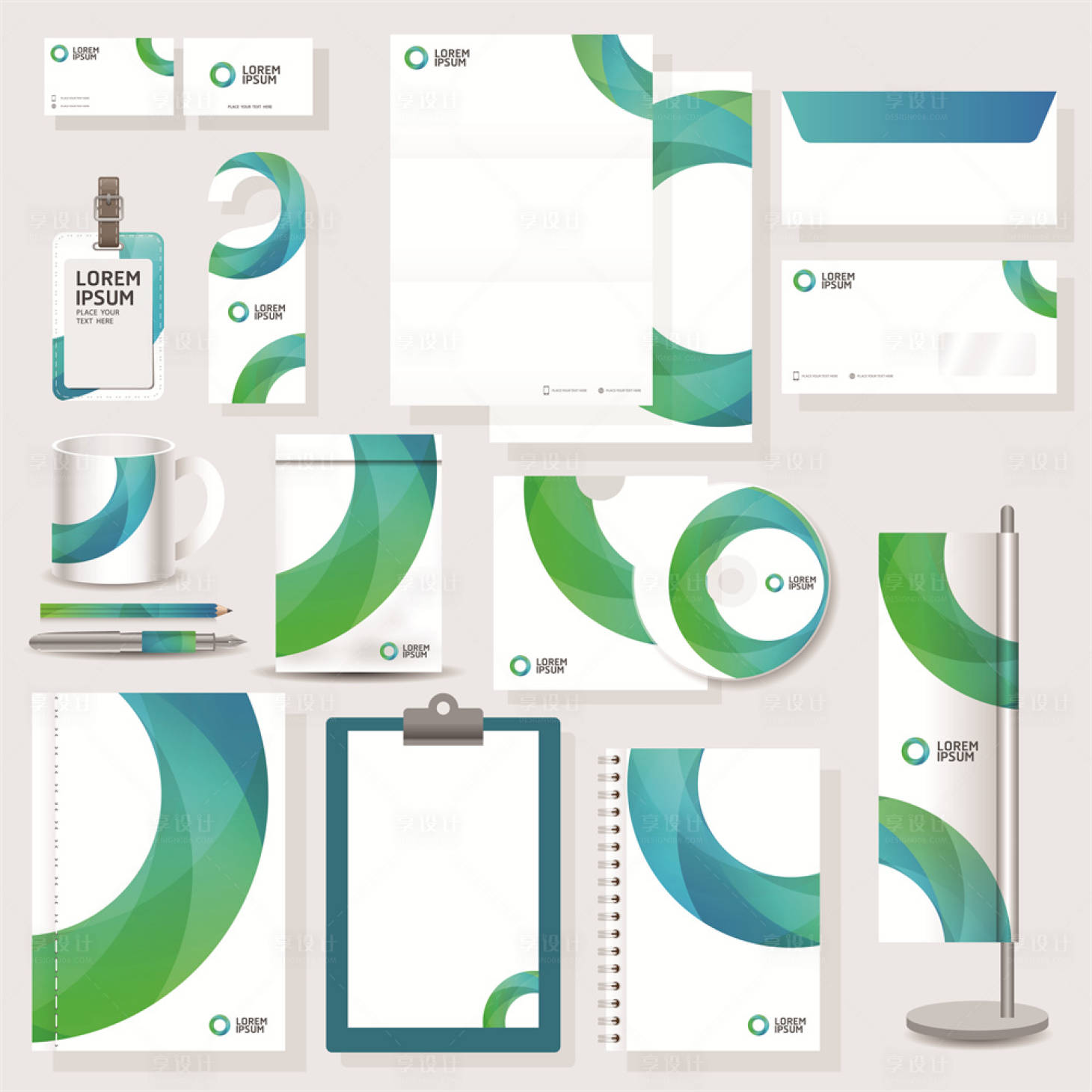 源文件下载【享设计】搜索编号：66590023874474427【品牌文创产品VI样机】