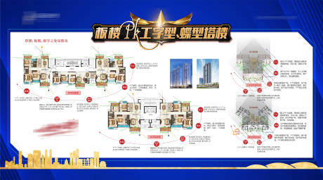 源文件下載【享設計】搜索編號：53090024011931711【板樓PK塔樓展板】