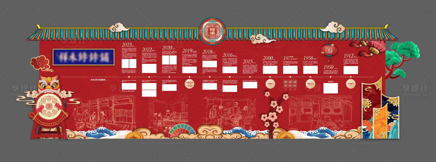 源文件下载【享设计】搜索编号：95300024092946901【发展历程展板企业文化墙背景板】
