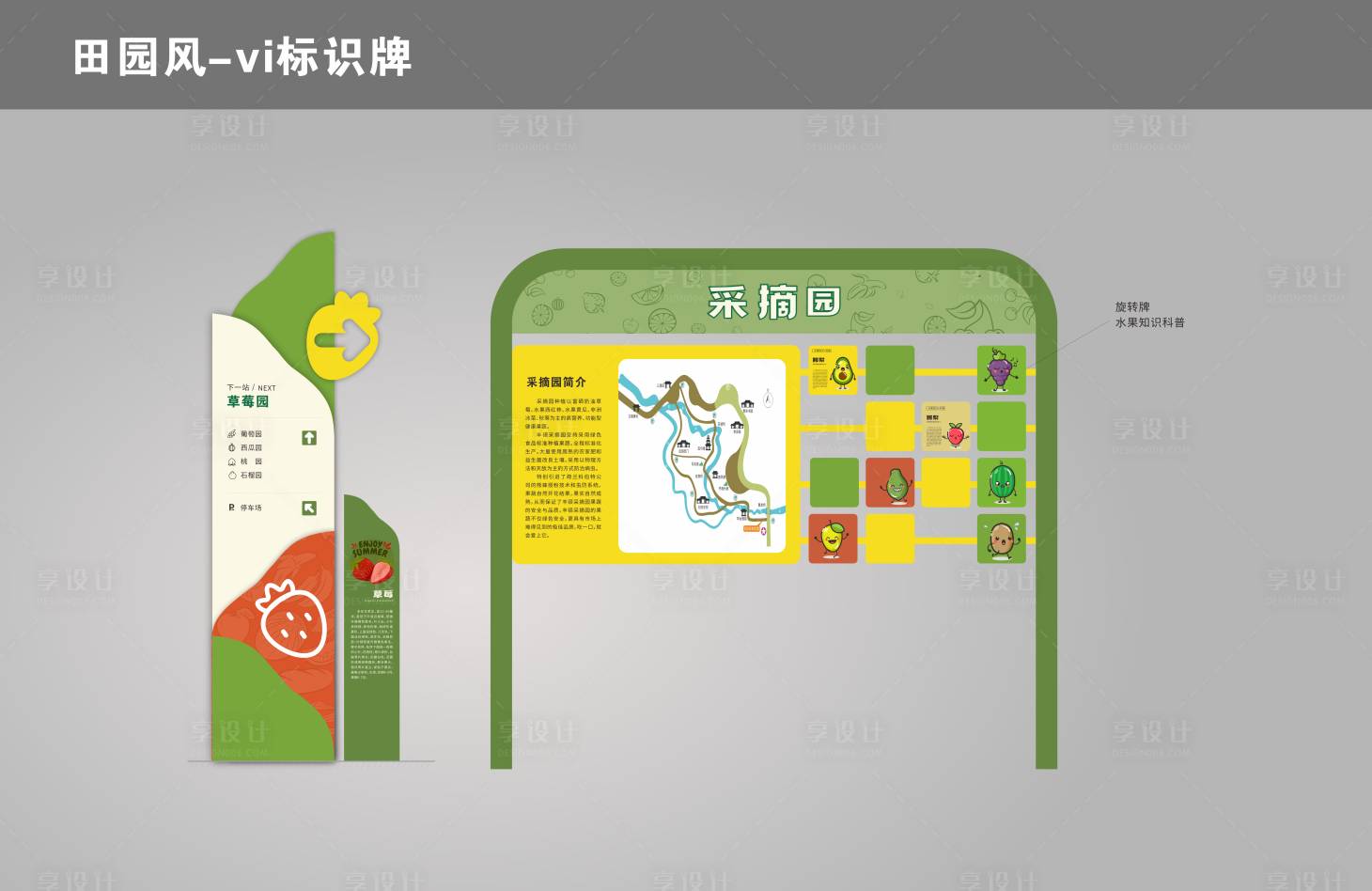源文件下載【享設計】搜索編號：18280023961039470【果園研學導視牌】
