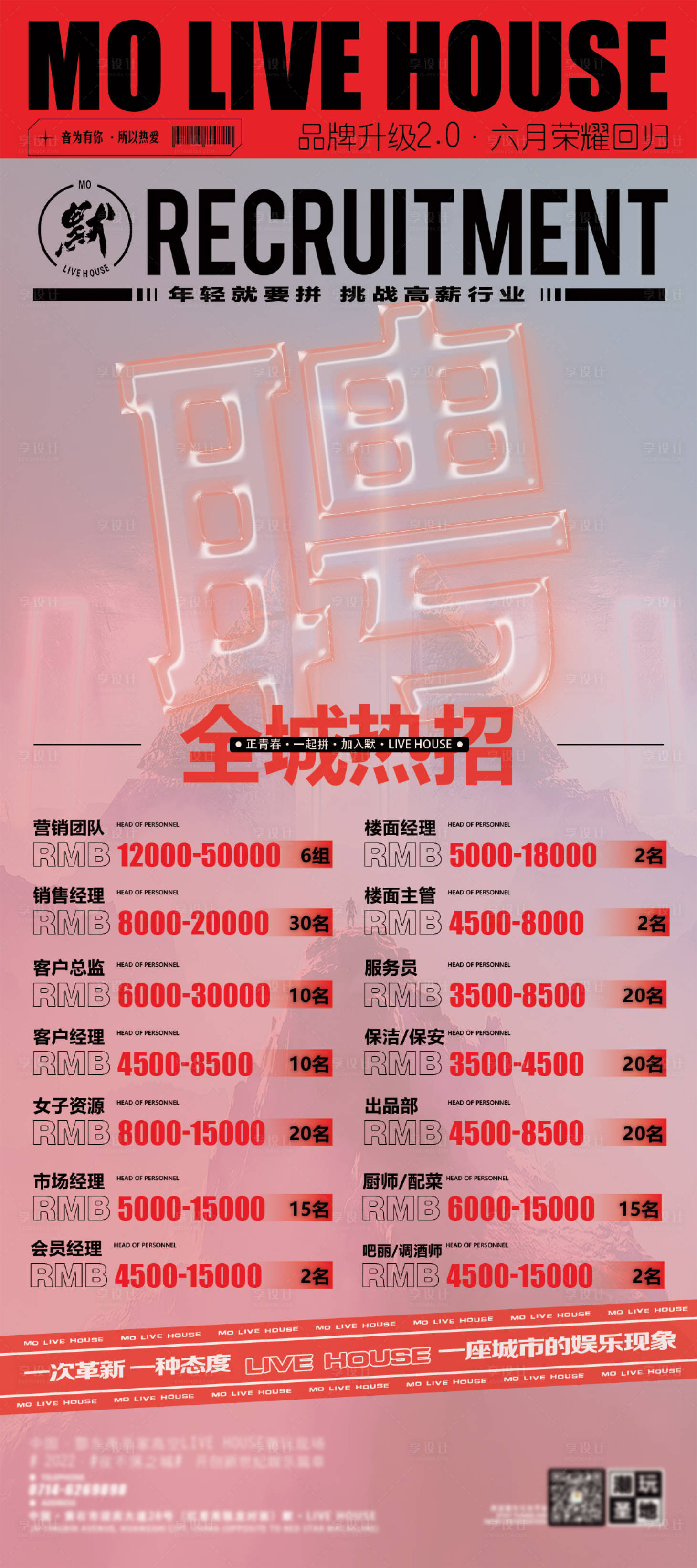 源文件下載【享設(shè)計】搜索編號：84910023803418625【夜店酒吧開業(yè)試營業(yè)招聘海報】