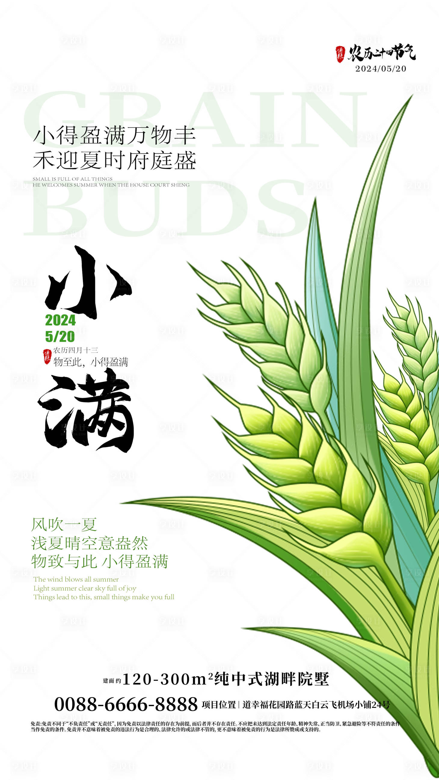 源文件下载【小满传统节气海报】编号：72550023932424070