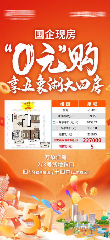 源文件下载【房地产0元购海报】编号：60320023871717343