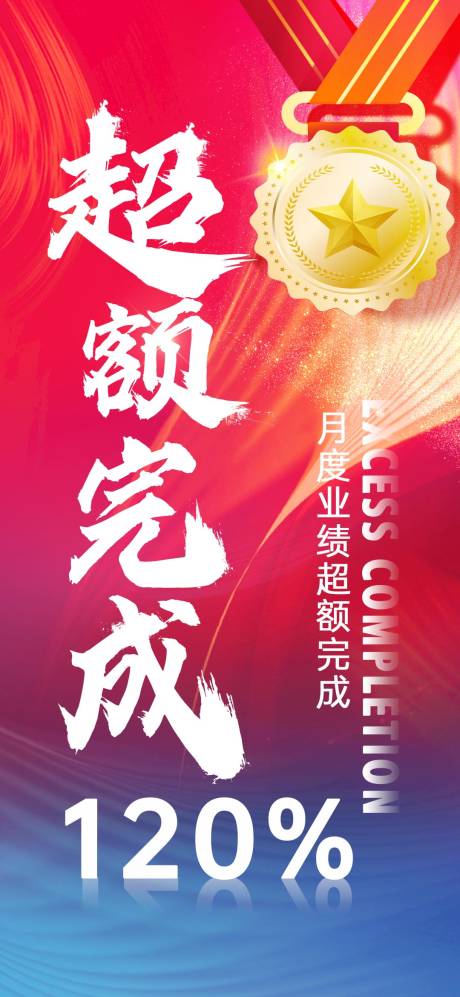 源文件下载【享设计】搜索编号：67140023909517103【业绩超额完成海报】