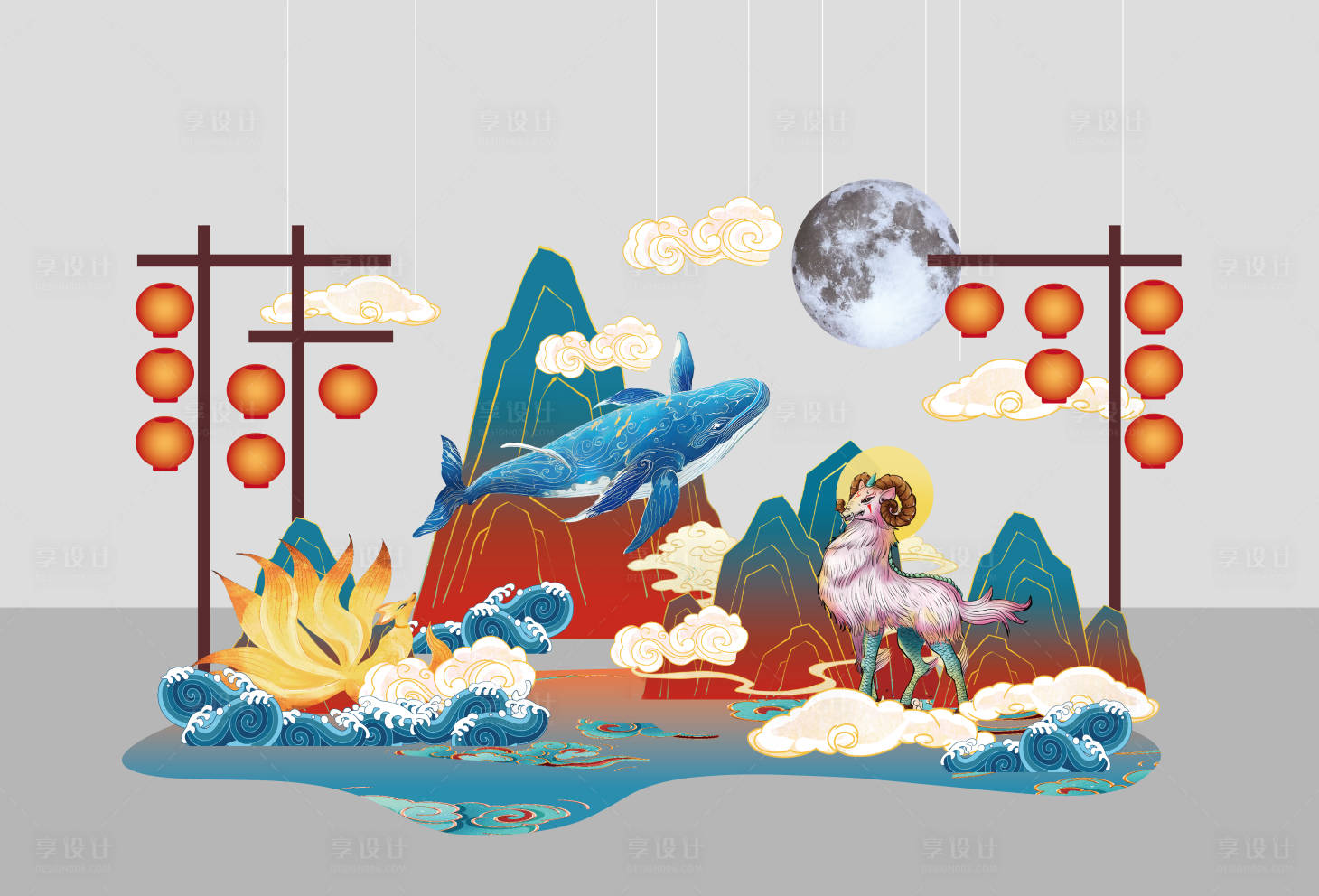 源文件下载【享设计】搜索编号：79970024164674551【神兽国潮DP点】