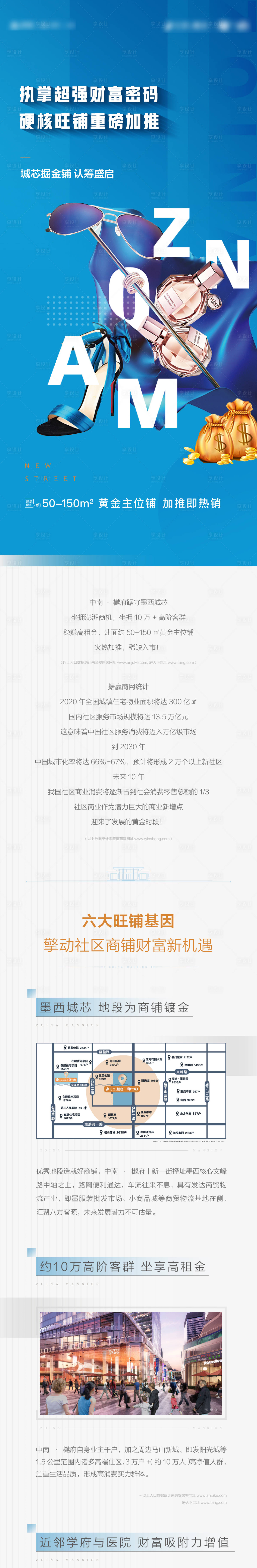 源文件下載【享設計】搜索編號：68560024209529223【商業地產藍色系長圖】
