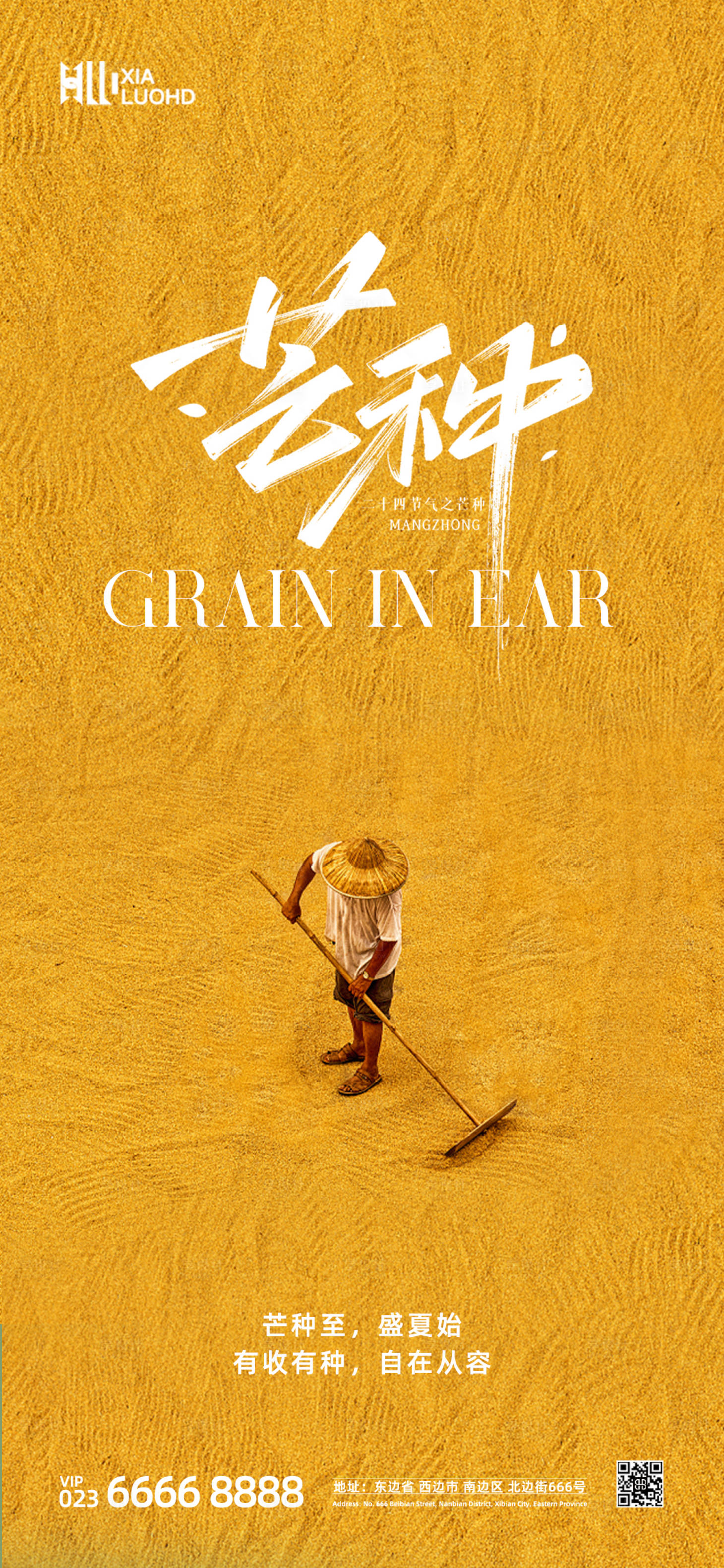 源文件下载【享设计】搜索编号：15270024105844766【芒种节气海报】