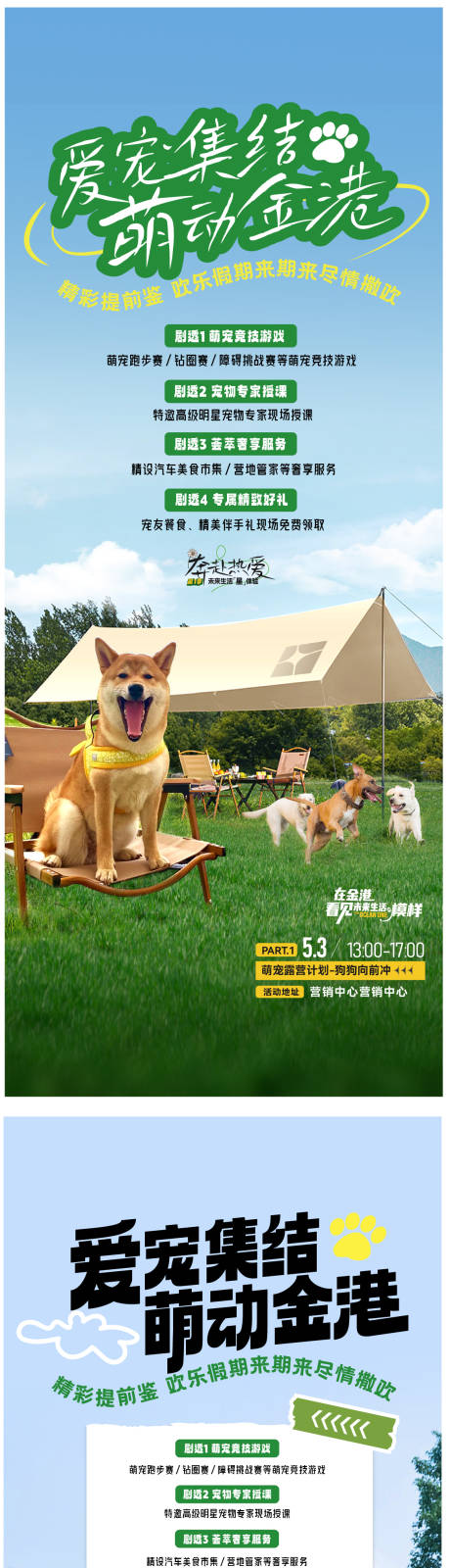 编号：63520024249428849【享设计】源文件下载-露营宠物系列海报