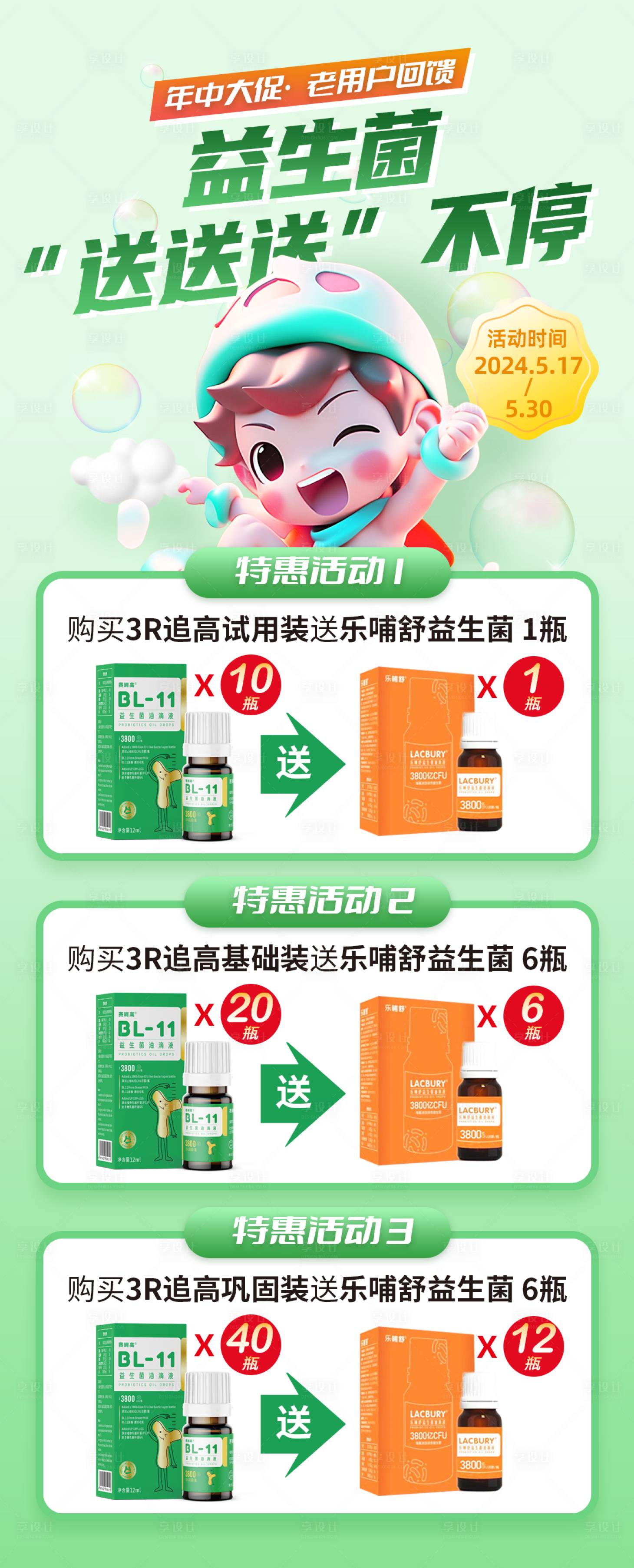 源文件下载【享设计】搜索编号：89270023868712108【益生菌促销活动海报】
