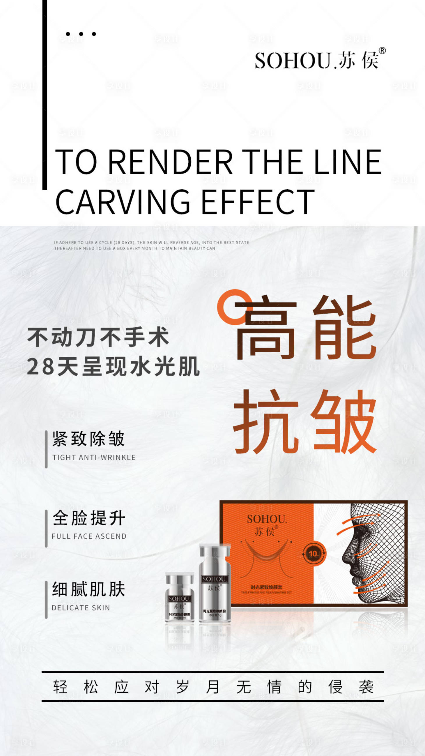 源文件下載【微商醫美護膚品線雕抗衰海報】編號：78080024209418451
