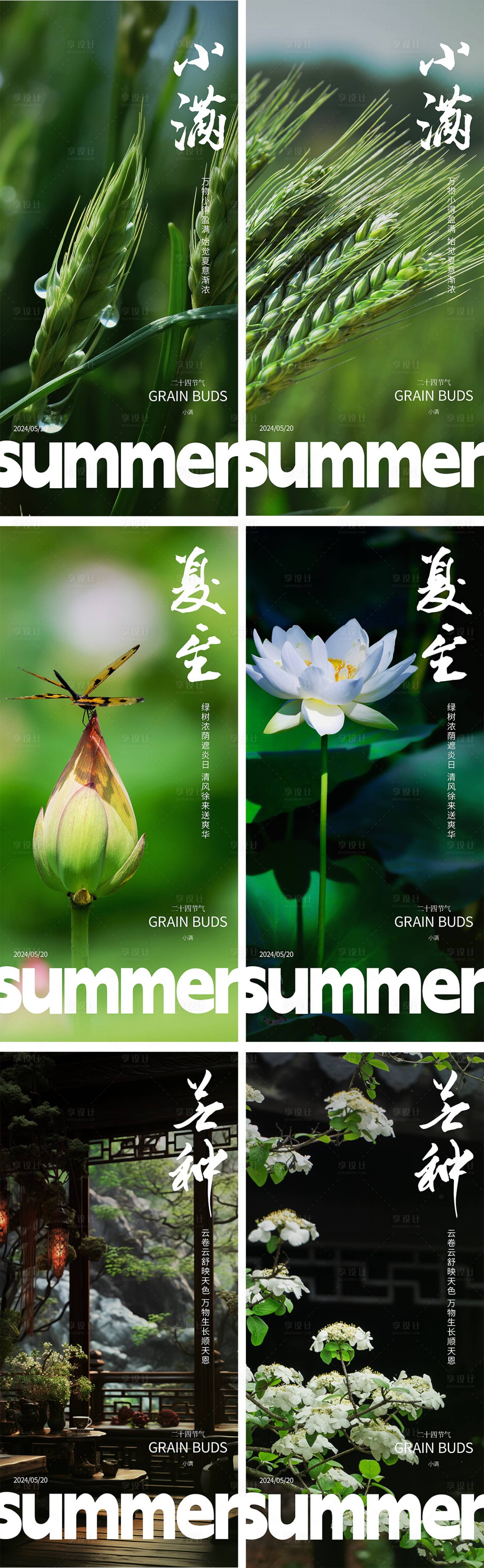 源文件下載【享設計】搜索編號：17070023810269429【小滿芒種夏至節氣海報】