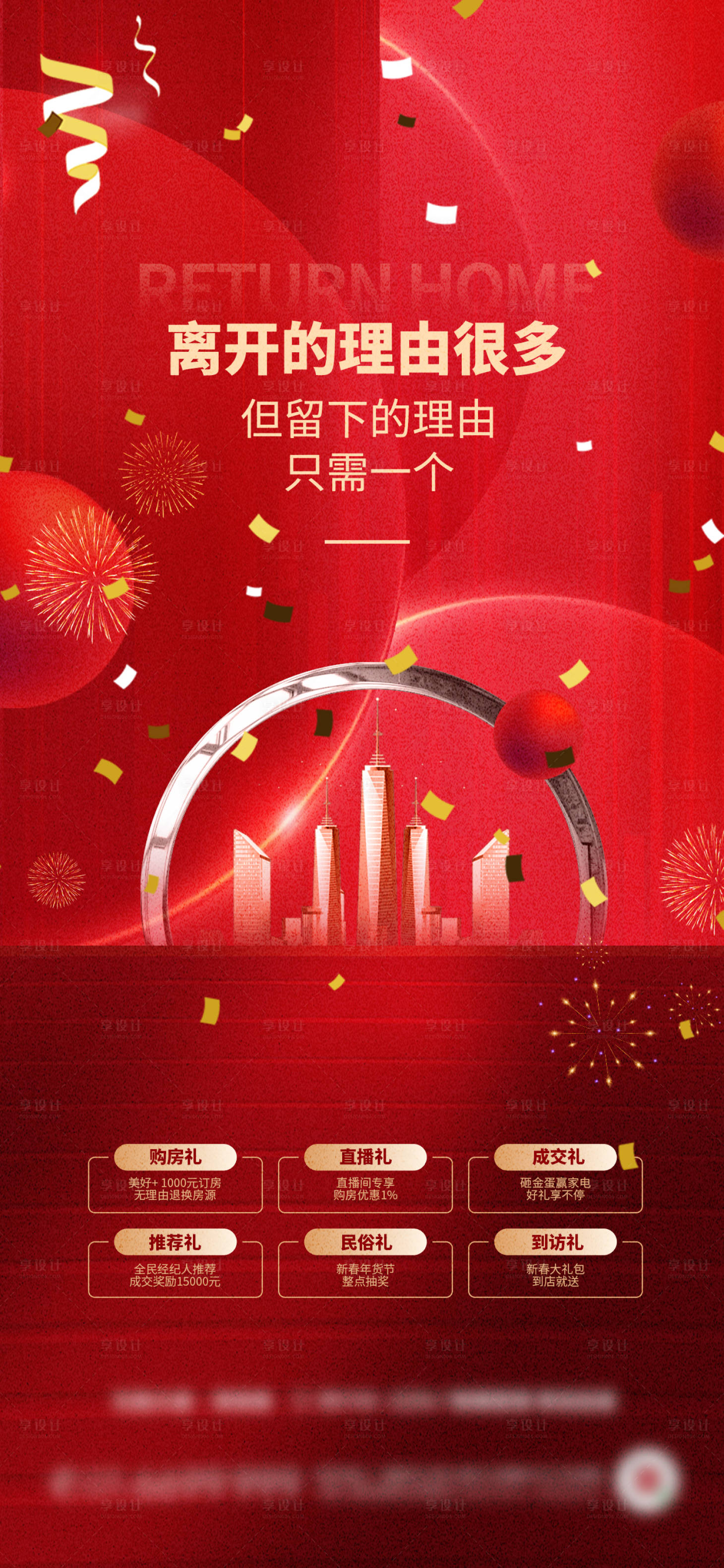 源文件下载【享设计】搜索编号：80720023889829321【地产促销政策海报】