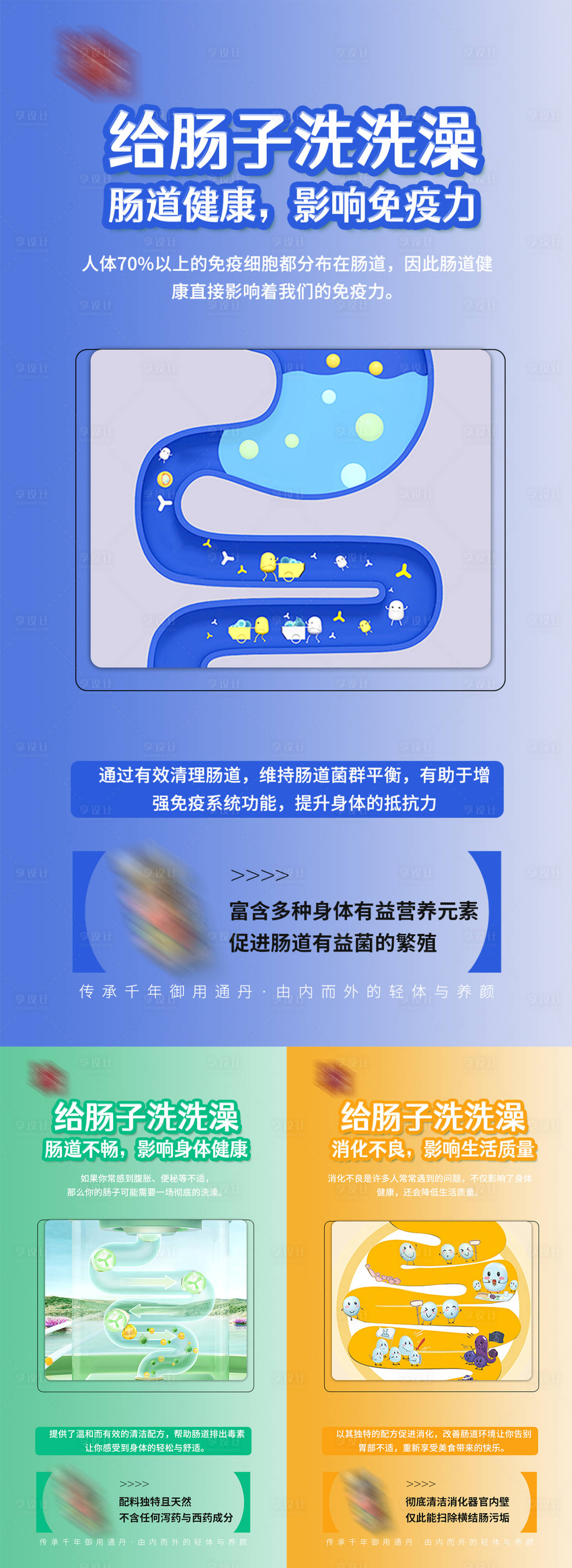 源文件下載【享設計】搜索編號：99950024031461348【給腸道洗洗澡海報】