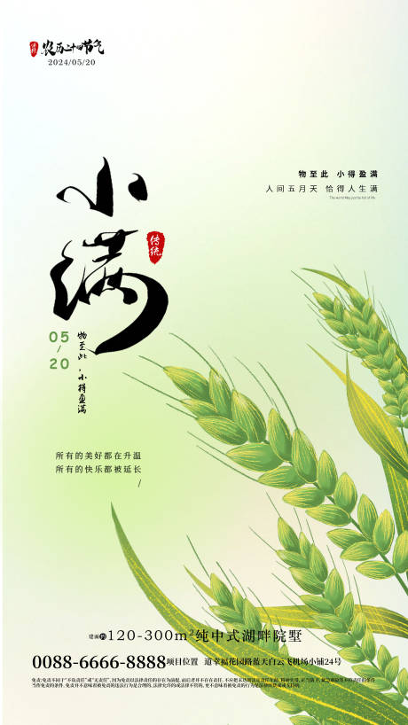 源文件下载【小满传统节气海报】编号：51040023880746055