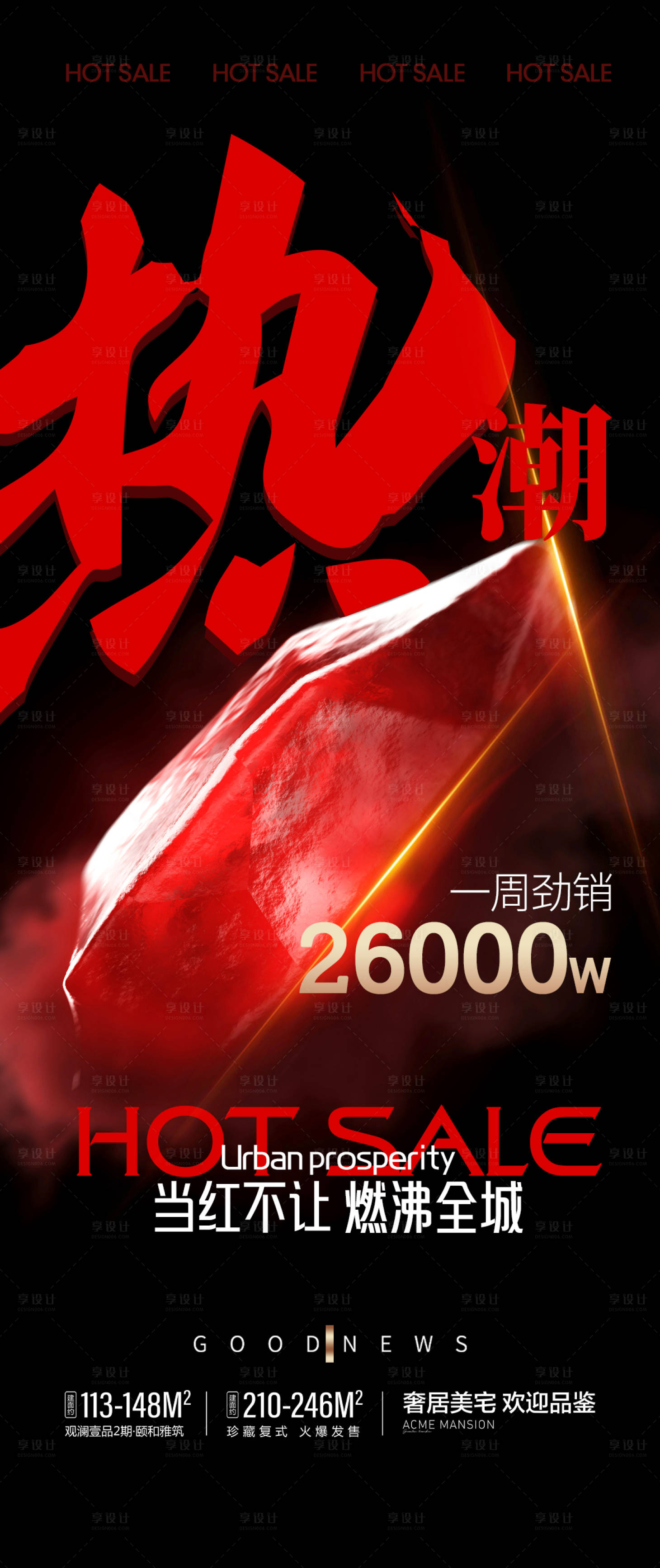 源文件下載【地產熱銷喜報海報】編號：36980024005521473