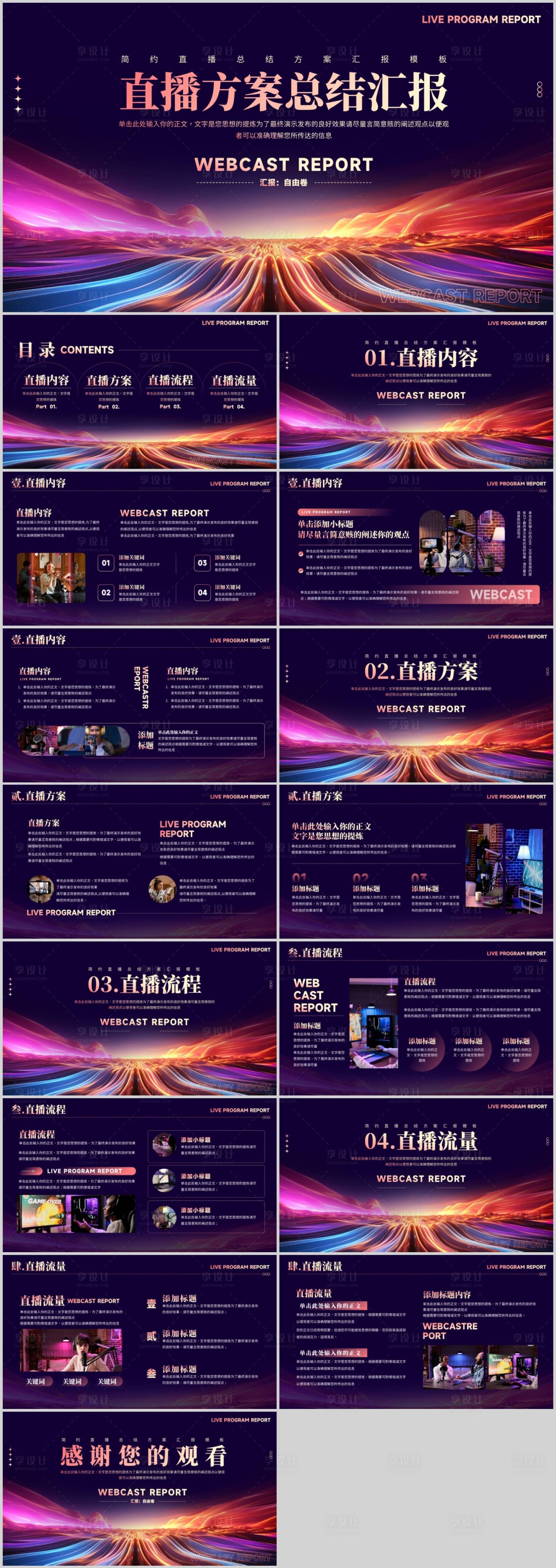 源文件下载【享设计】搜索编号：40650024205208071【直播方案总结汇报.PPT】