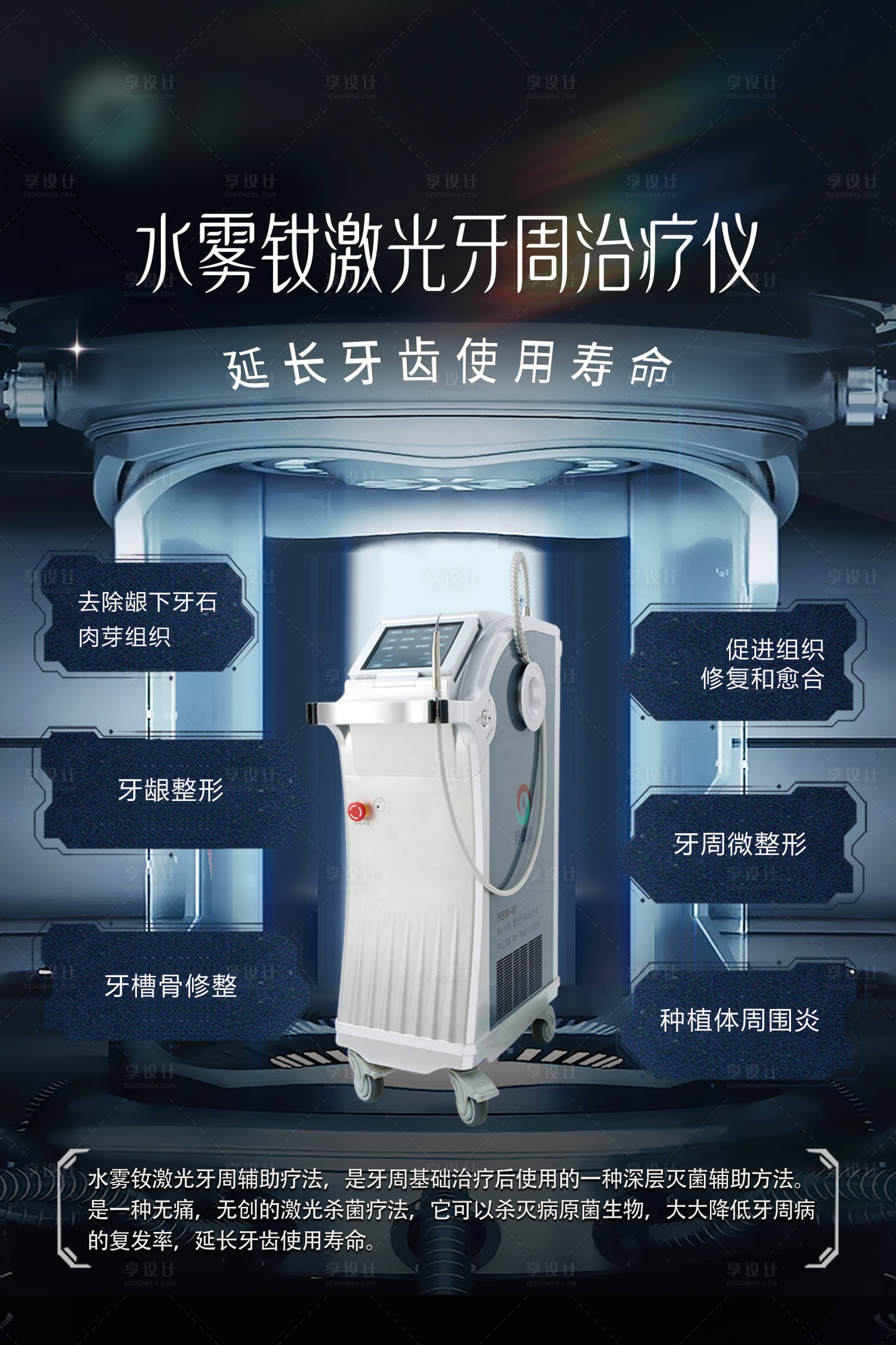 源文件下載【享設計】搜索編號：86620023904436401【口腔激光牙周海報】