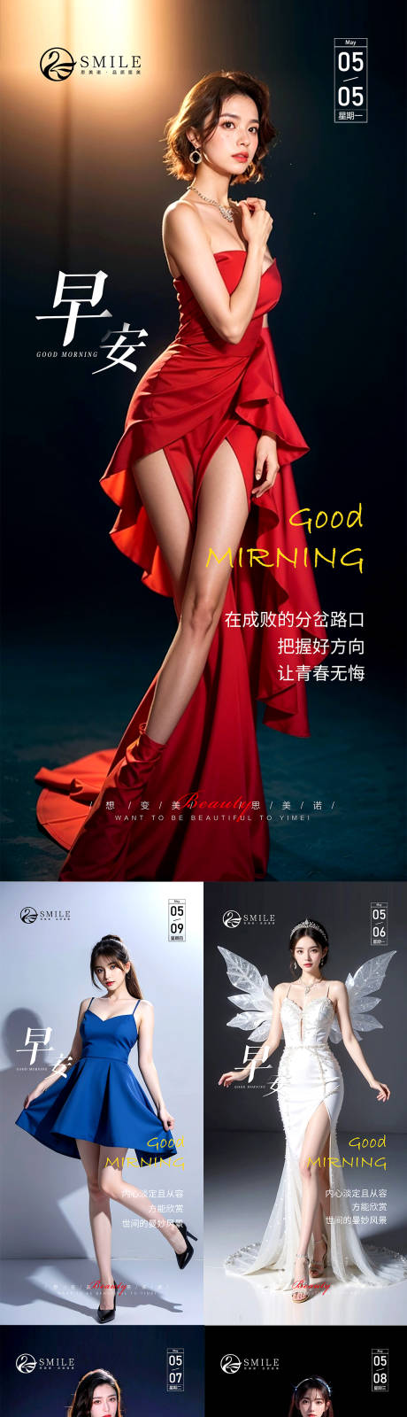 源文件下载【医美早安图系列海报】编号：78130023717267630