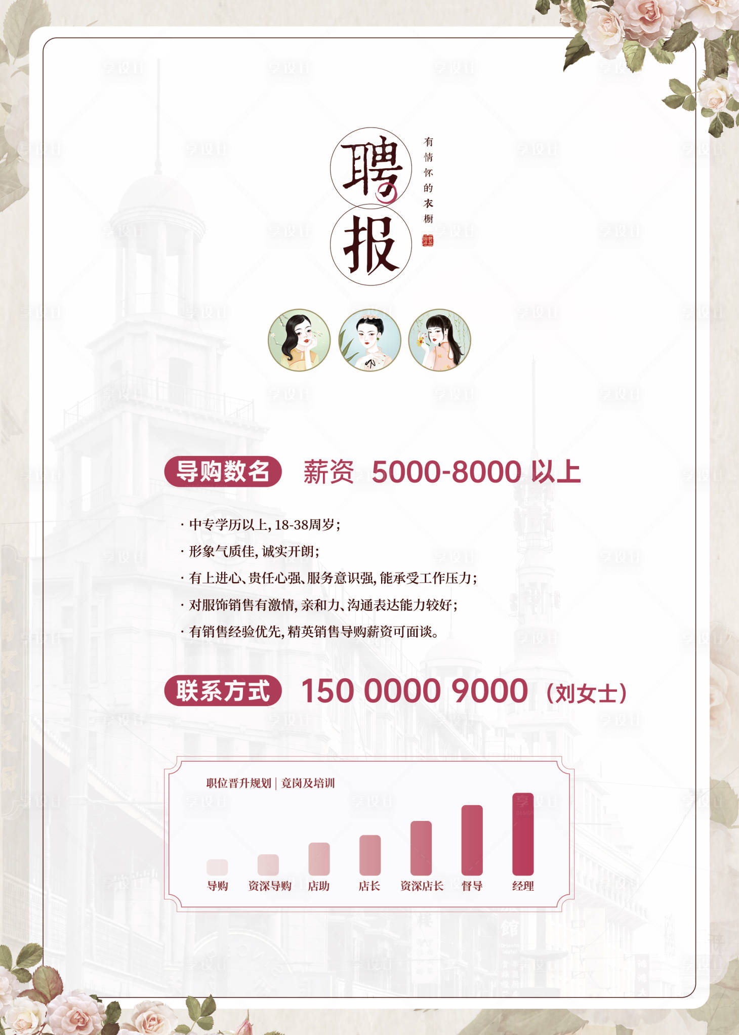 源文件下載【享設計】搜索編號：88390024152399658【古風新中式招聘海報】