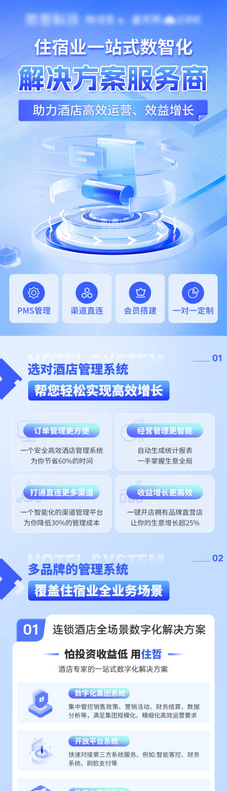 住宿业酒店管理一站式服务商长图