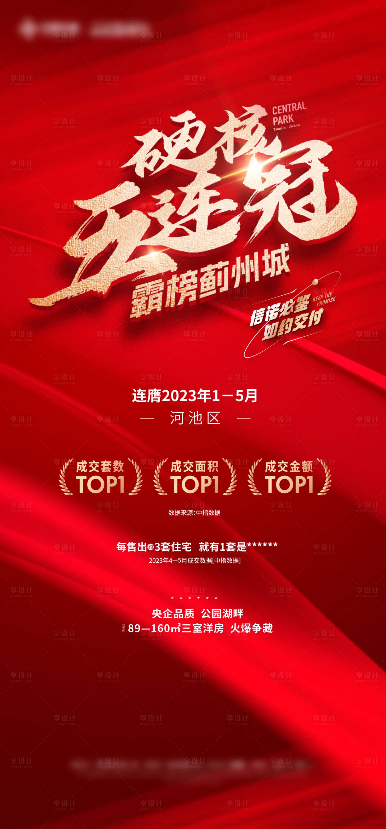 源文件下載【享設(shè)計】搜索編號：12720023940847054【房地產(chǎn)五連冠海報】