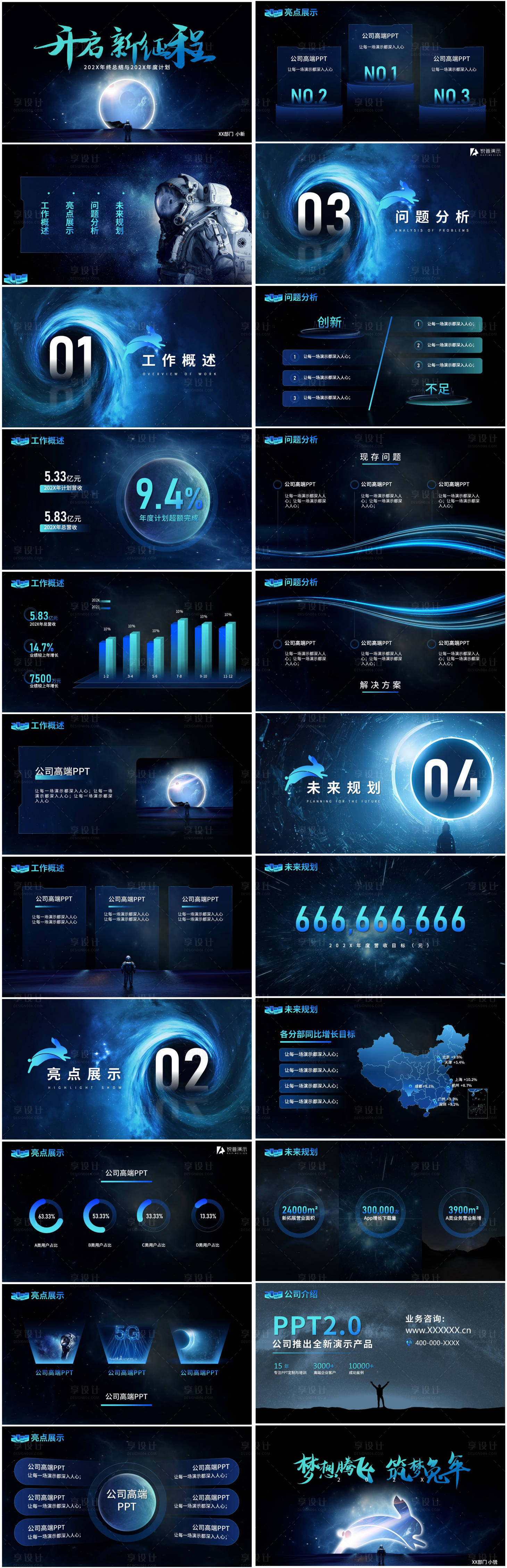 源文件下载【享设计】搜索编号：54200023865636797【蓝色科技年终年中总结PPT】