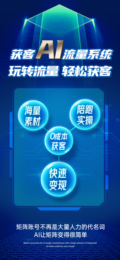 源文件下載【享設計】搜索編號：39510024094351571【藍色科技AI微商關鍵詞造勢海報】